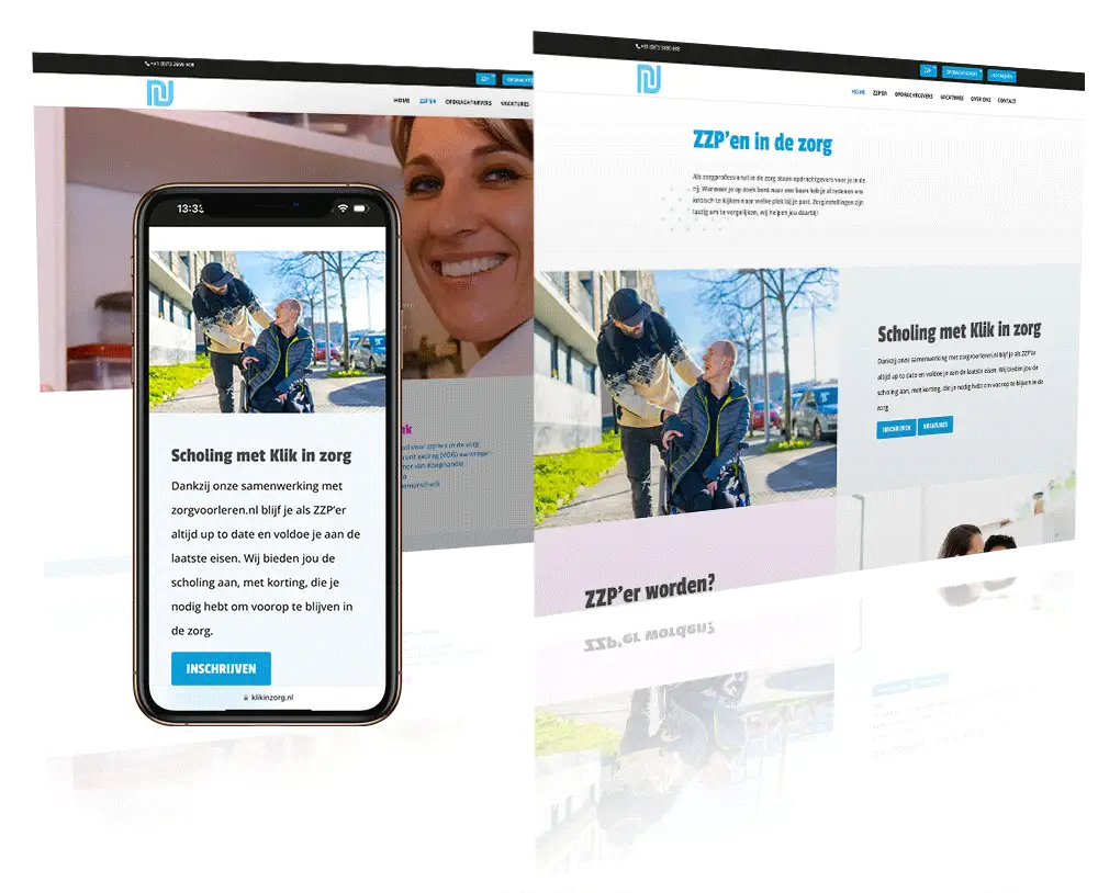 webdesign mockup klik in zorg