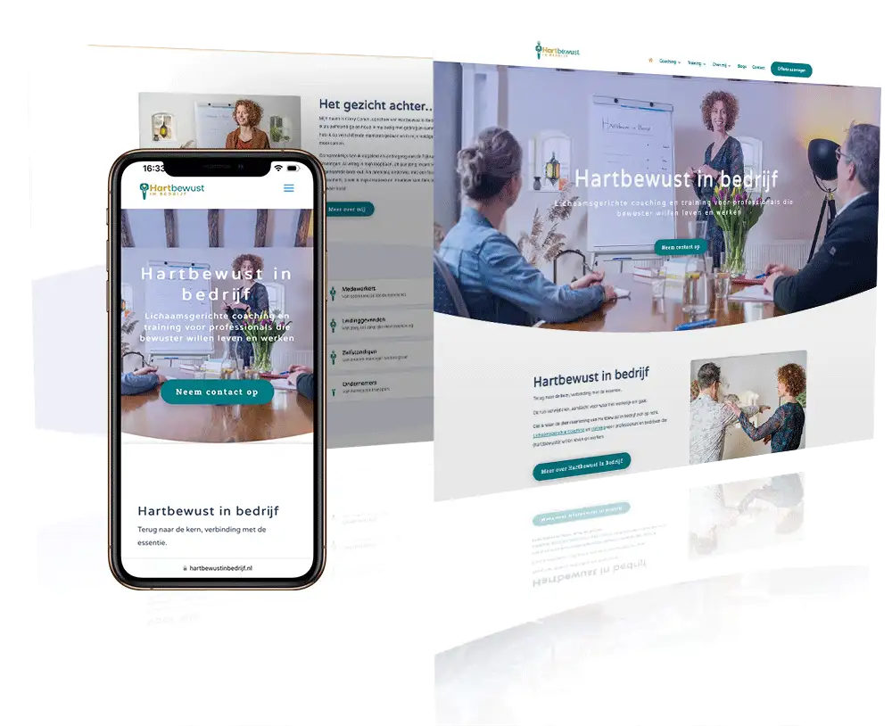 webdesign mockup van hartbewust in bedrijf