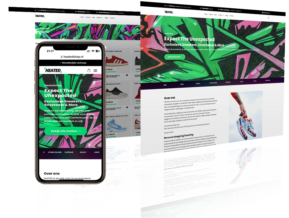Heated webshop by Pixelsz Webdesign