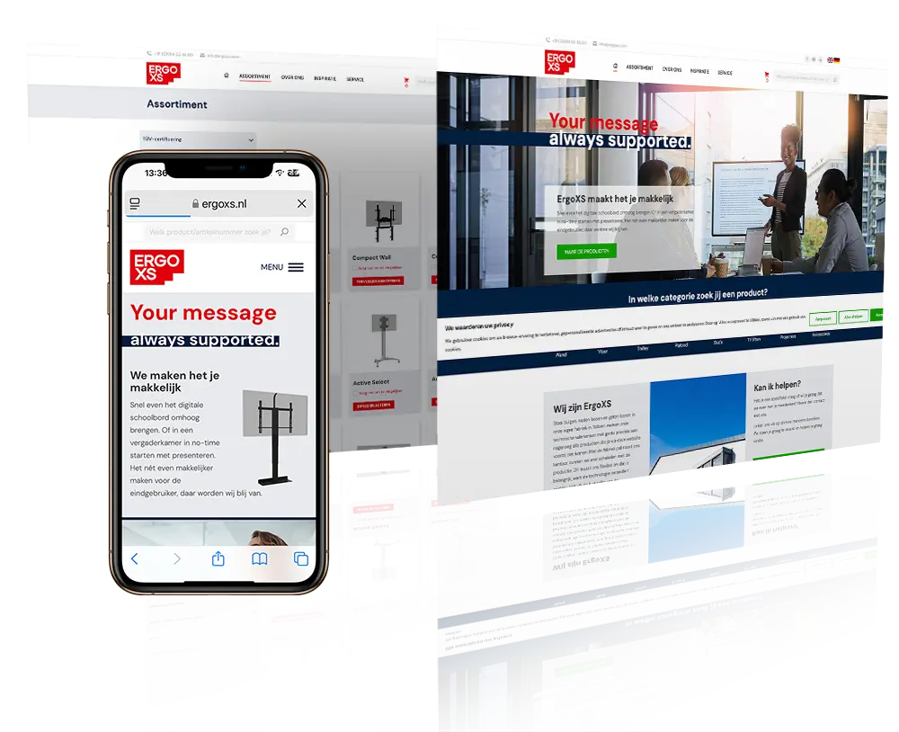 website mockup ErgoXS