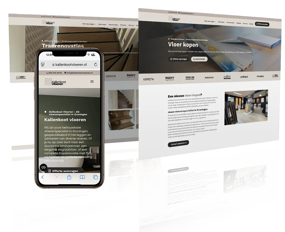 Kallenkoot vloeren website mockup